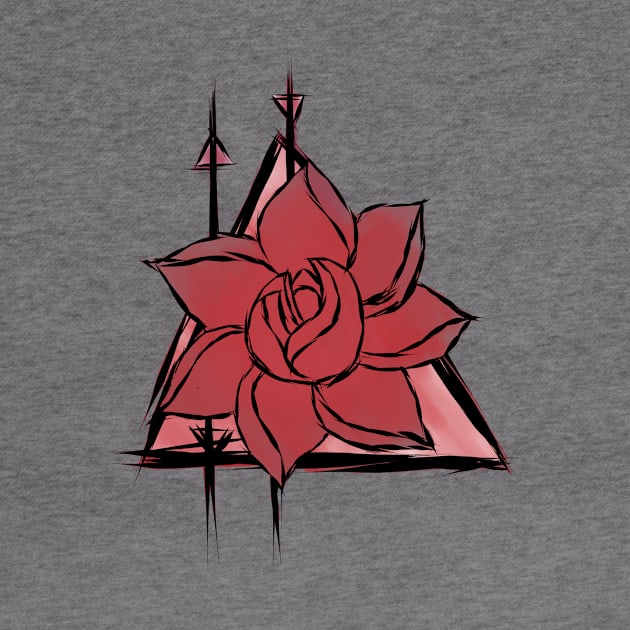 Red Flower Triangle Design by nochi